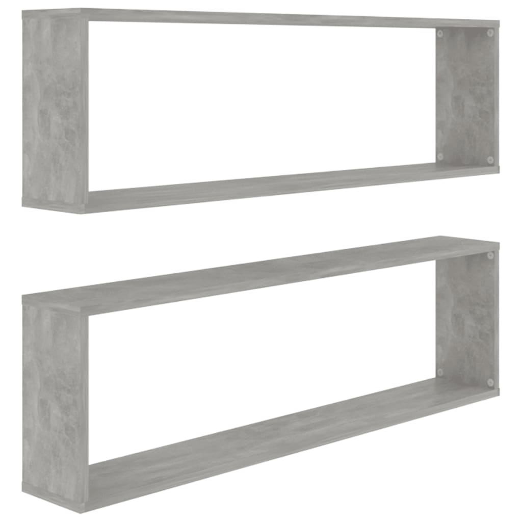 Kuutioseinähyllyt 2 kpl betoninharmaa 100x15x30 cm lastulevy - Sisustajankoti.fi