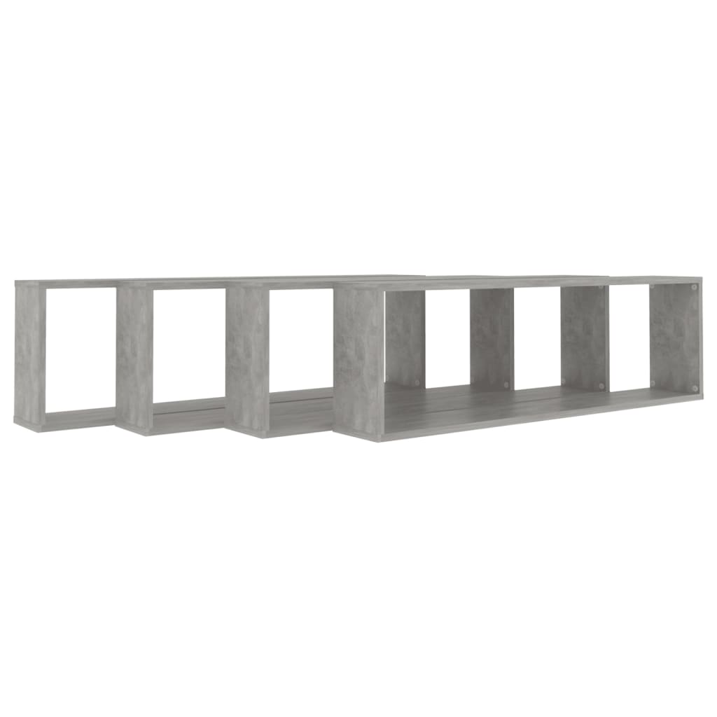 Kuutioseinähyllyt 4 kpl betoninharmaa 100x15x30 cm lastulevy - Sisustajankoti.fi