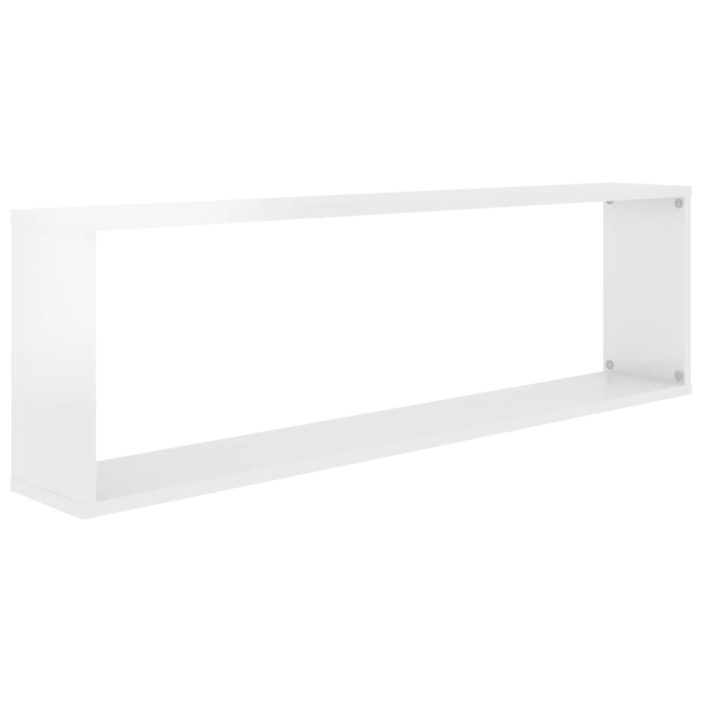 Kuutioseinähyllyt 2 kpl korkeak. valk. 100x15x30 cm lastulevy - Sisustajankoti.fi