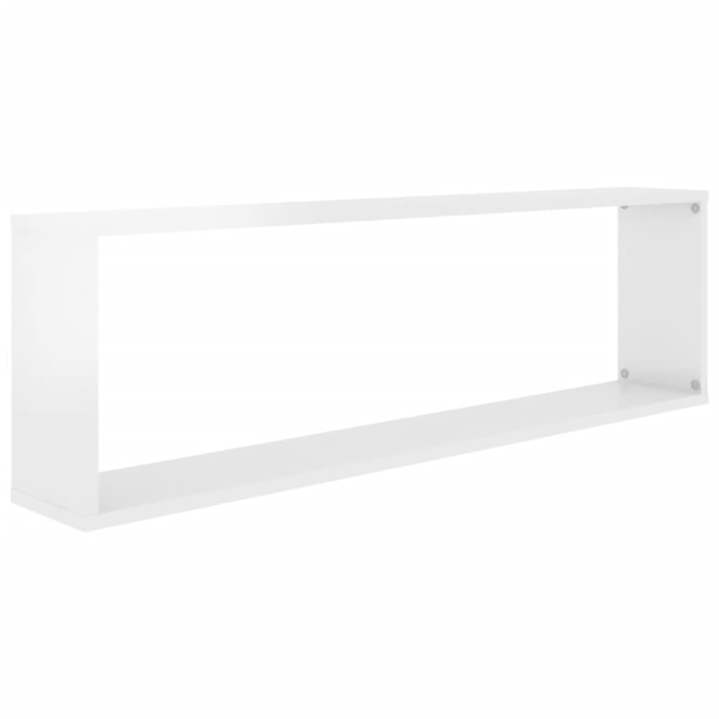 Kuutioseinähyllyt 4 kpl korkeak. valk. 100x15x30 cm lastulevy - Sisustajankoti.fi