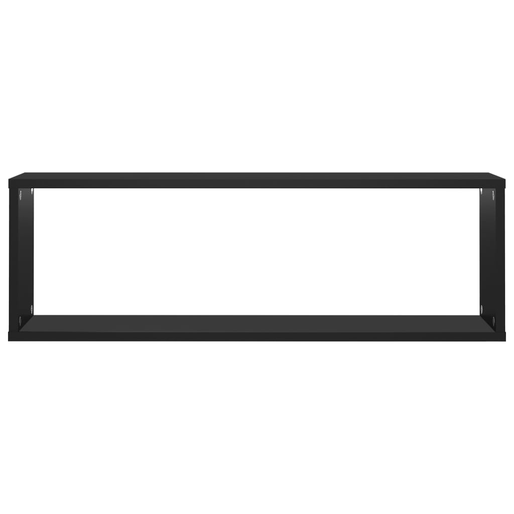 Kuutioseinähyllyt 2 kpl musta 80x15x26,5 cm - Sisustajankoti.fi