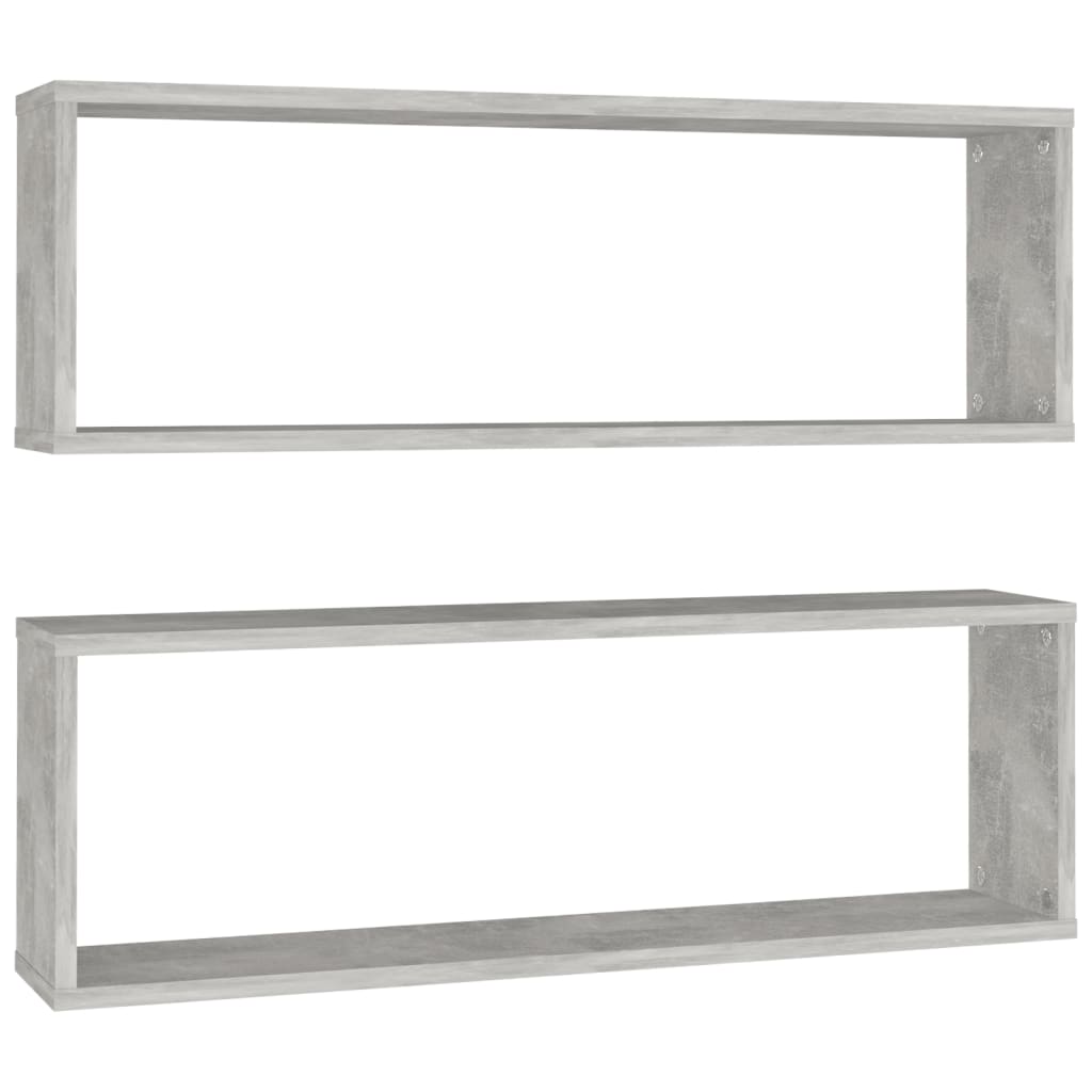 Kuutioseinähyllyt 2 kpl betoninharmaa 80x15x26,5 cm - Sisustajankoti.fi