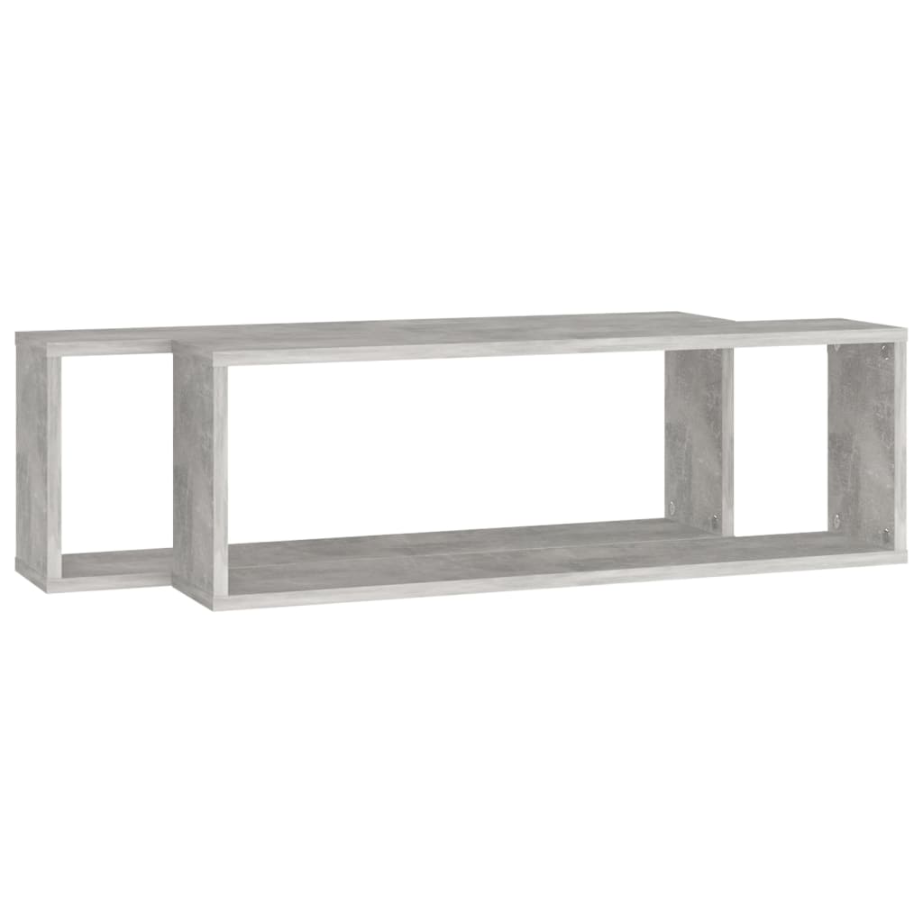 Kuutioseinähyllyt 2 kpl betoninharmaa 80x15x26,5 cm - Sisustajankoti.fi
