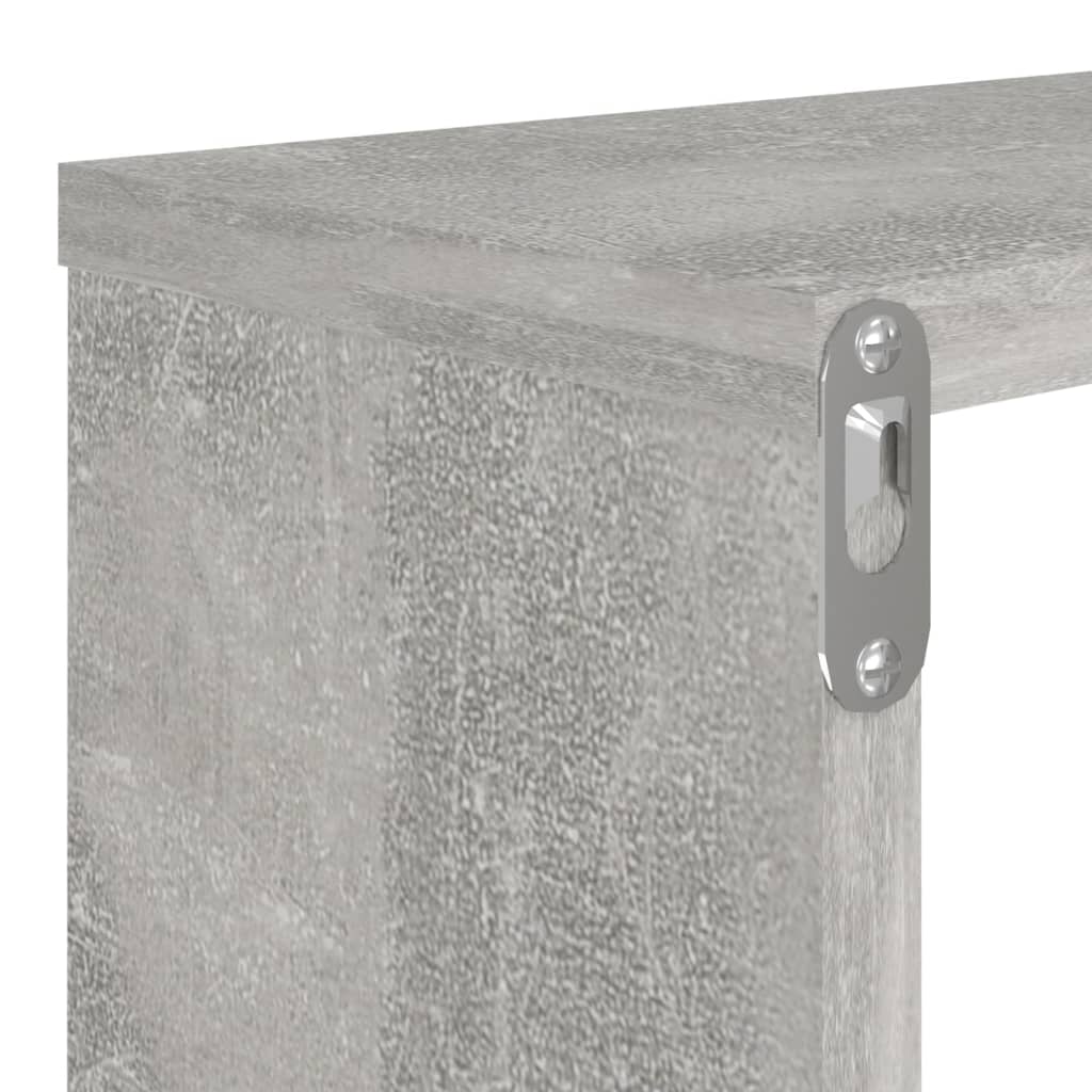 Kuutioseinähyllyt 4 kpl betoninharmaa 80x15x26,5 cm lastulevy - Sisustajankoti.fi