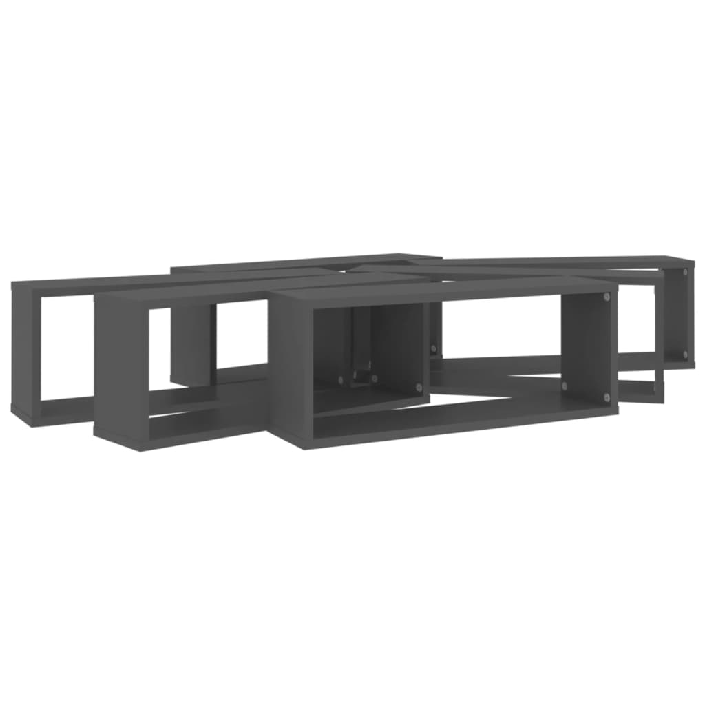 Kuutioseinähyllyt 6 kpl harmaa 60x15x23 cm lastulevy - Sisustajankoti.fi