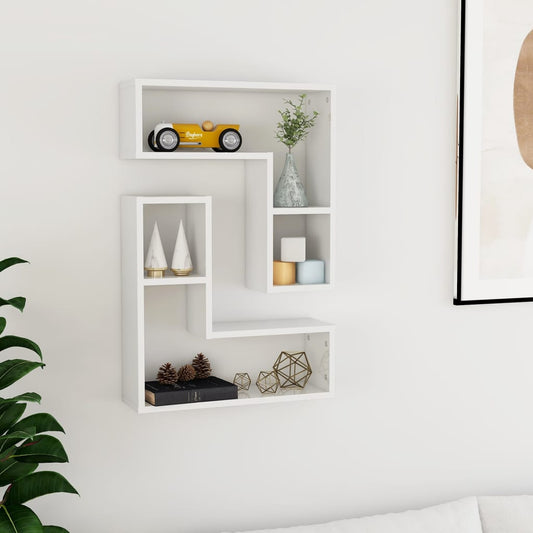 Seinähyllyt 2 kpl korkeakiilto valkoinen 50x15x50 cm - Sisustajankoti.fi