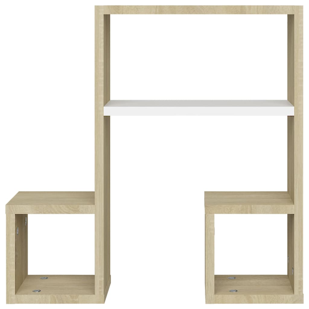 Seinähyllyt 2 kpl valk. ja Sonoma-tammi 50x15x50 cm lastulevy - Sisustajankoti.fi