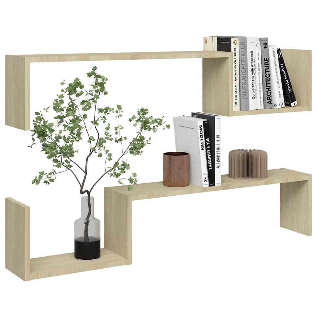 Seinähyllyt 2 kpl Sonoma-tammi 100x15x20 cm lastulevy - Sisustajankoti.fi