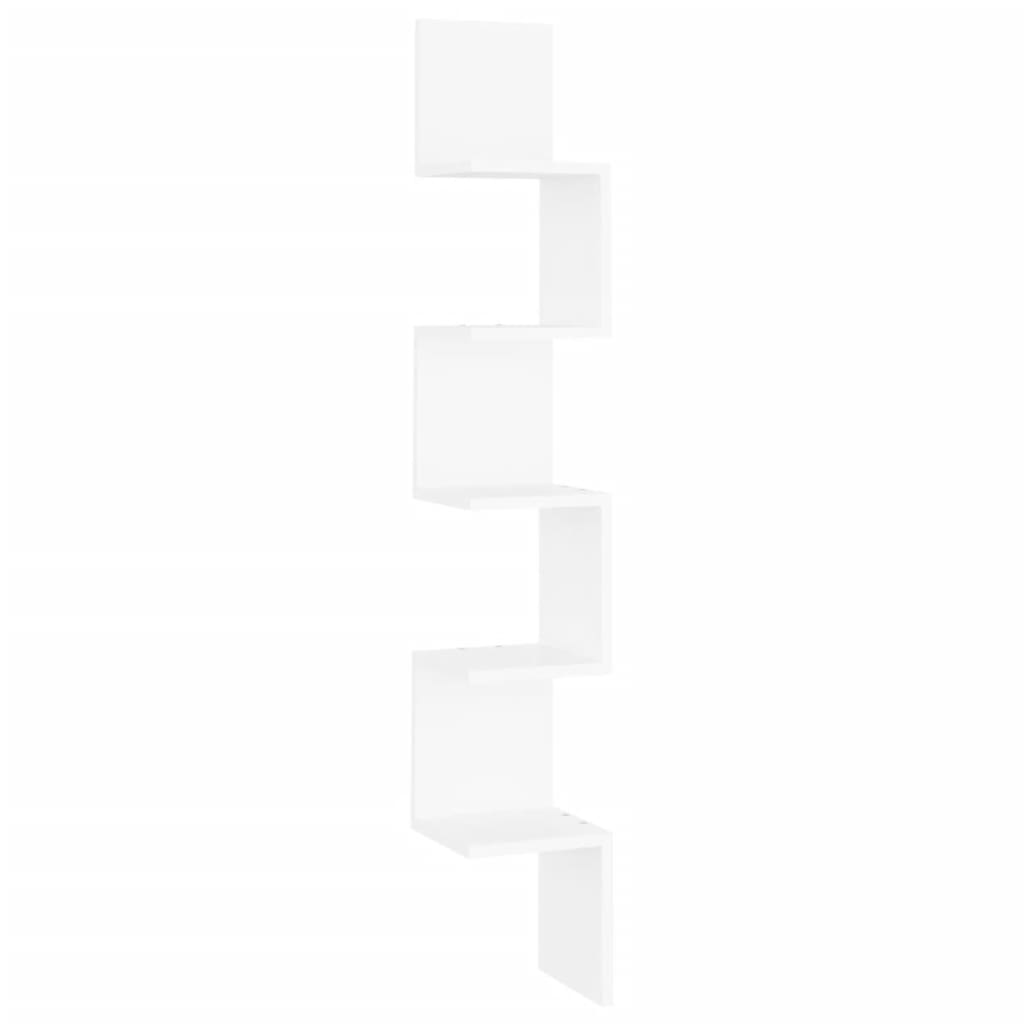 Seinäkulmahylly valkoinen 20x20x127,5 cm lastulevy - Sisustajankoti.fi