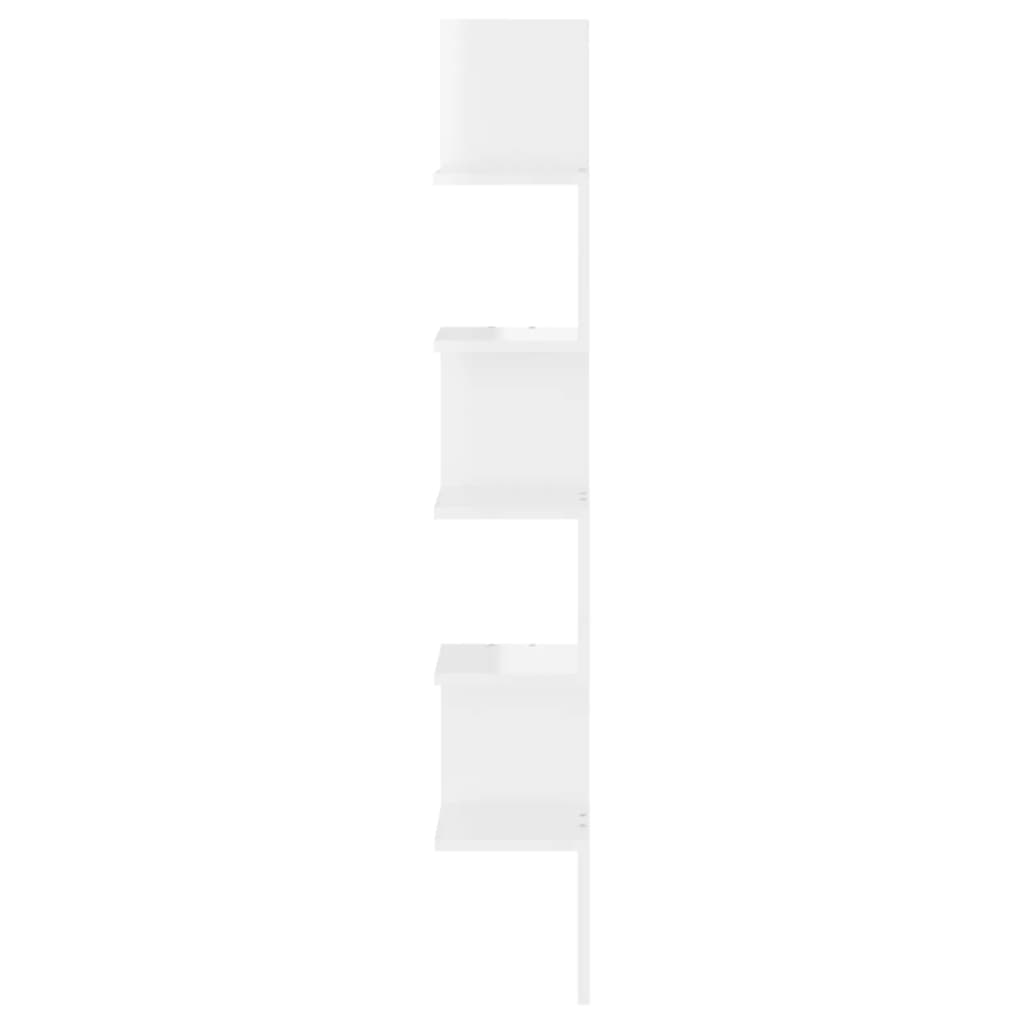 Seinäkulmahylly korkeakiilto valkoinen 20x20x127,5 cm lastulevy - Sisustajankoti.fi