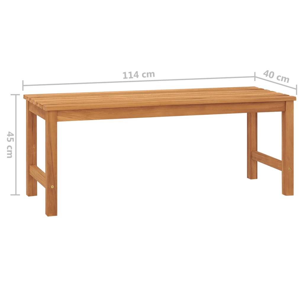 Puutarhapenkki 114 cm täysi tiikki - Sisustajankoti.fi