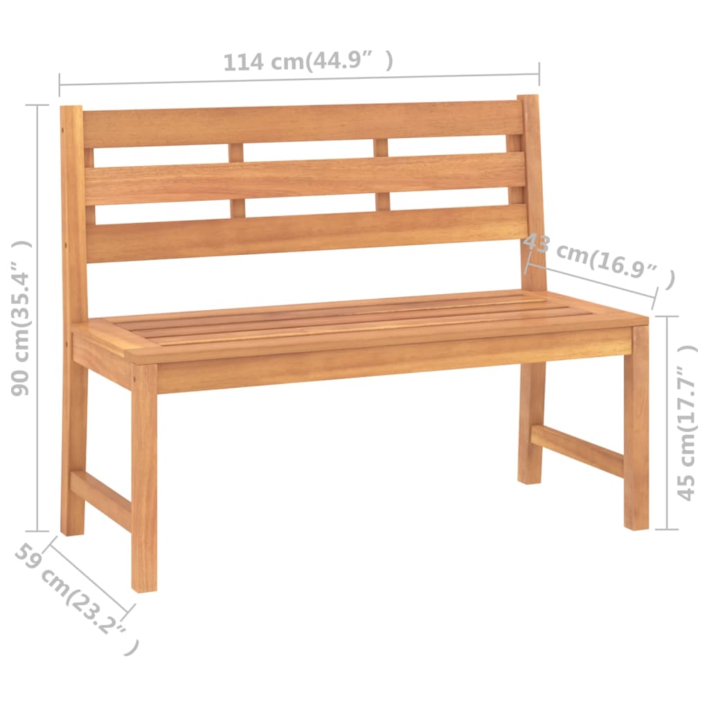 Puutarhapenkki 114 cm täysi tiikki - Sisustajankoti.fi