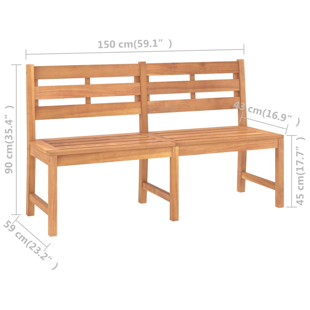 Puutarhapenkki 150 cm täysi tiikki - Sisustajankoti.fi