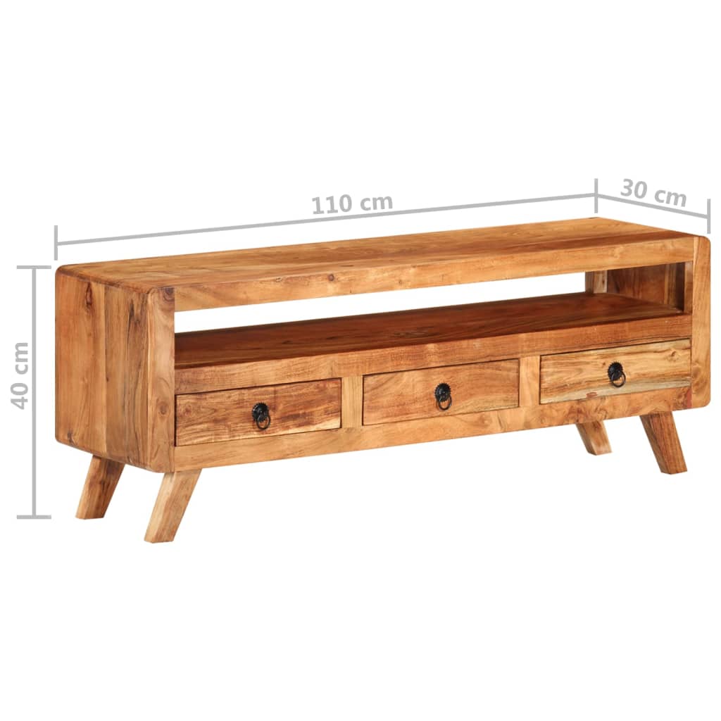 TV-taso 110x30x40 cm täysi akaasiapuu - Sisustajankoti.fi