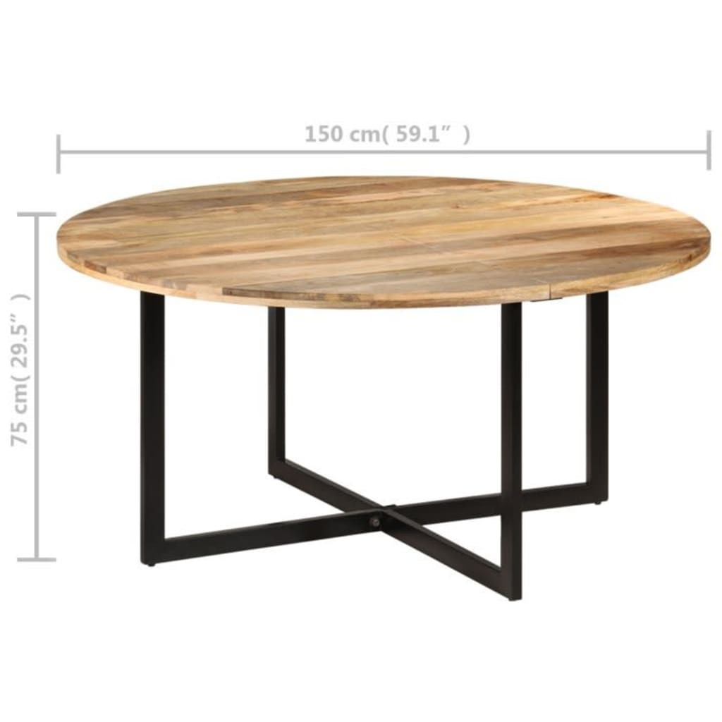 Ruokapöytä 150x75 cm täysi mangopuu - Sisustajankoti.fi