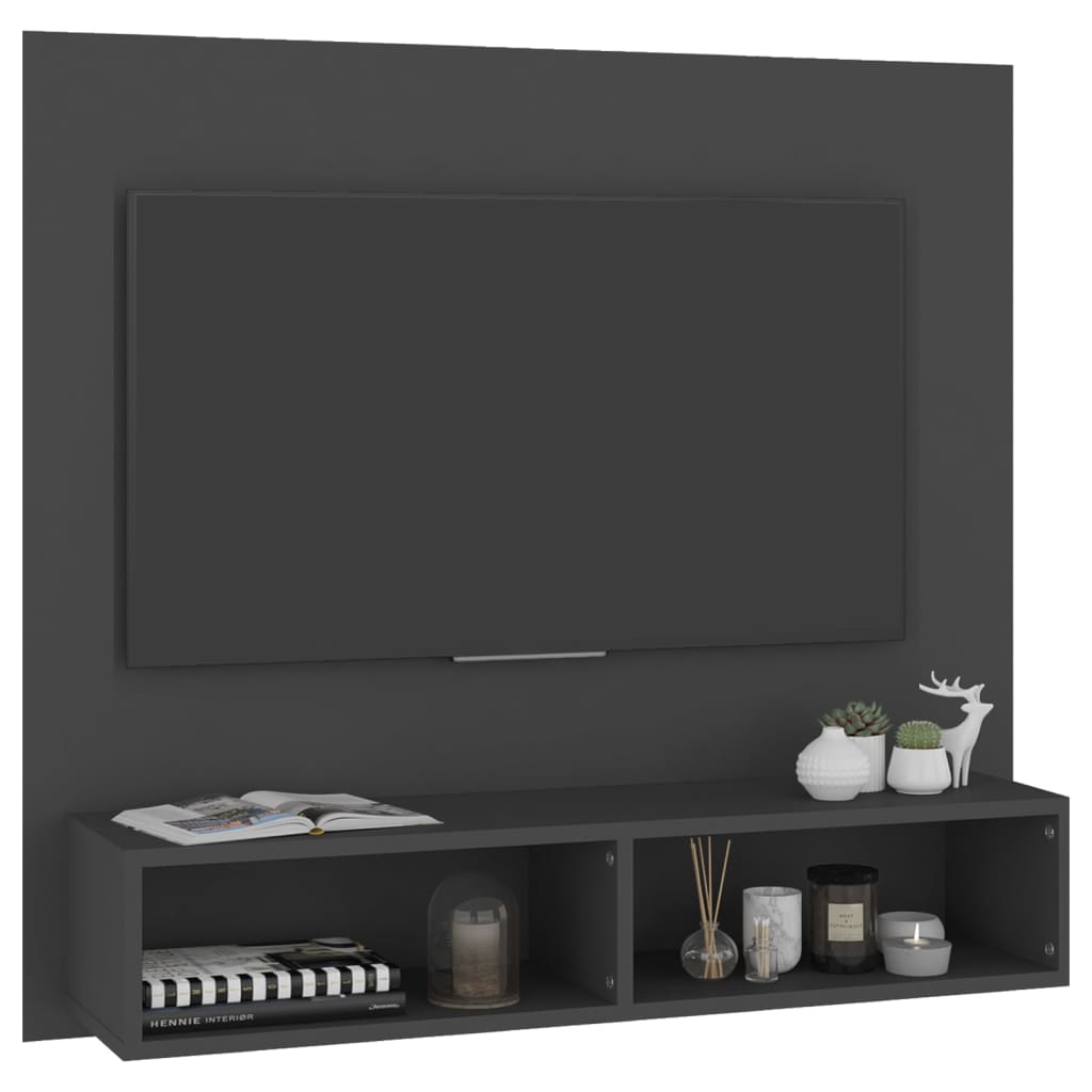 TV-taso seinälle harmaa 102x23,5x90 cm lastulevy - Sisustajankoti.fi