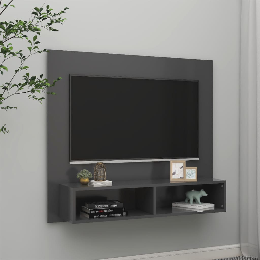 TV-taso seinälle harmaa 102x23,5x90 cm lastulevy - Sisustajankoti.fi