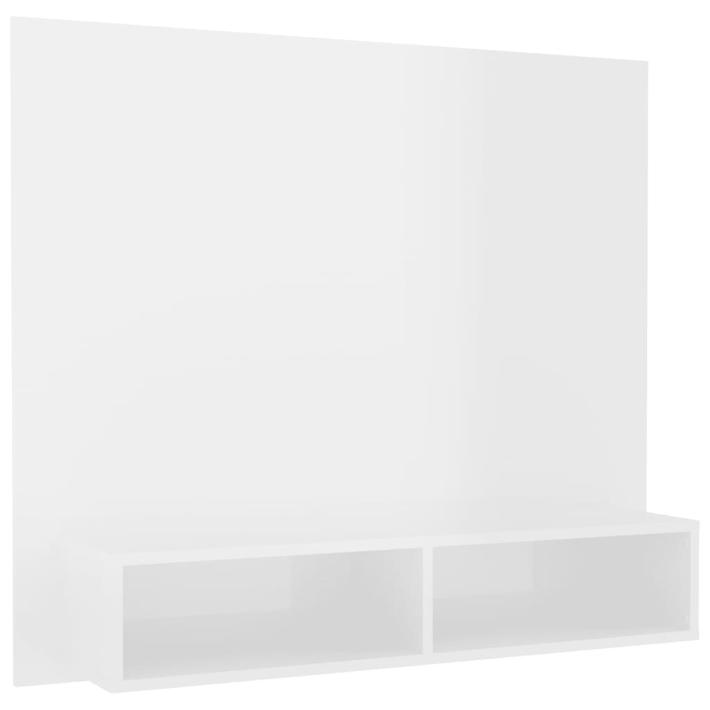 TV-taso seinälle korkeakiilto valkoinen 102x23,5x90cm lastulevy - Sisustajankoti.fi
