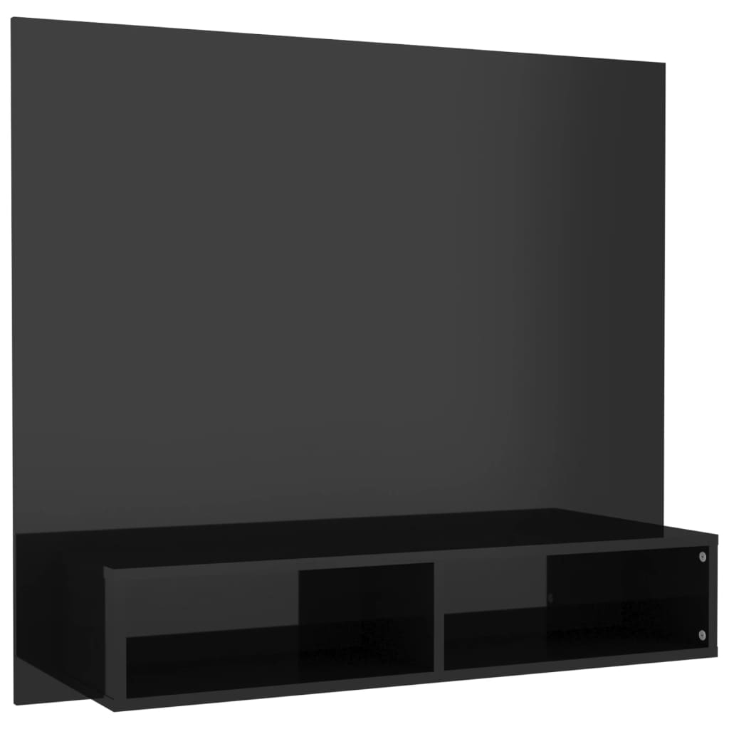 TV-taso seinälle korkeakiilto musta 102x23,5x90cm lastulevy - Sisustajankoti.fi