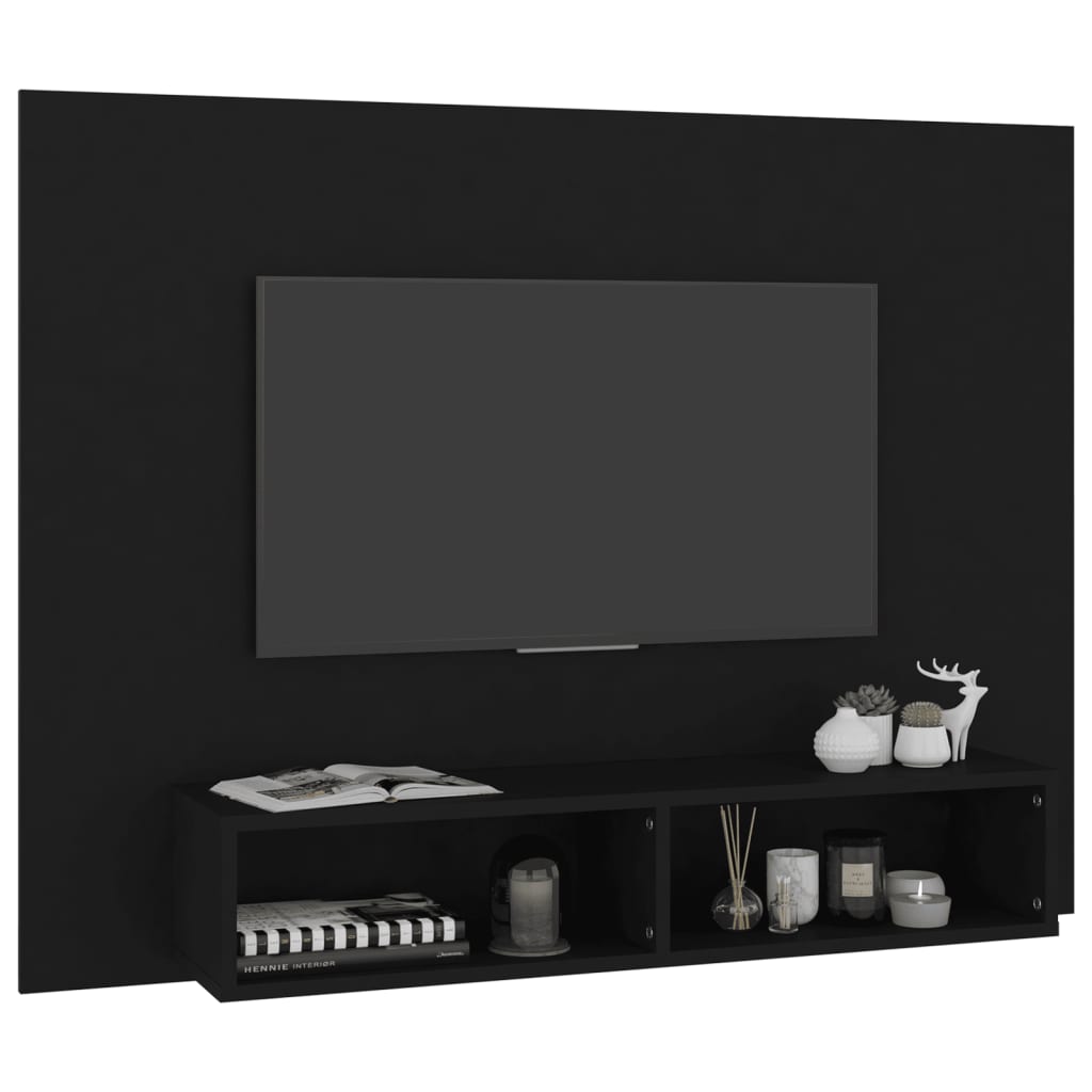 TV-taso seinälle musta 120x23,5x90 cm lastulevy - Sisustajankoti.fi