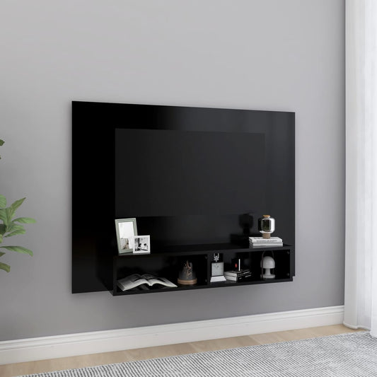 TV-taso seinälle musta 120x23,5x90 cm lastulevy - Sisustajankoti.fi