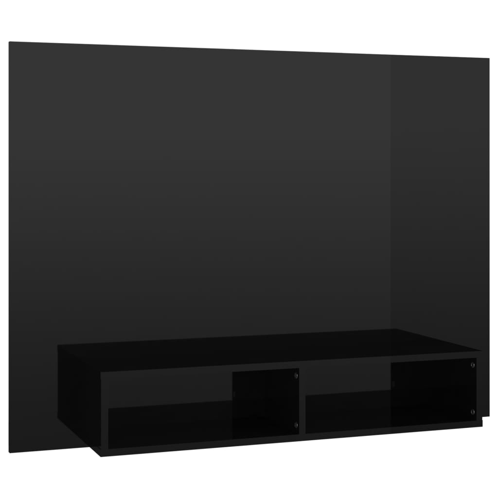 TV-taso seinälle korkeakiilto musta 120x23,5x90 cm lastulevy - Sisustajankoti.fi