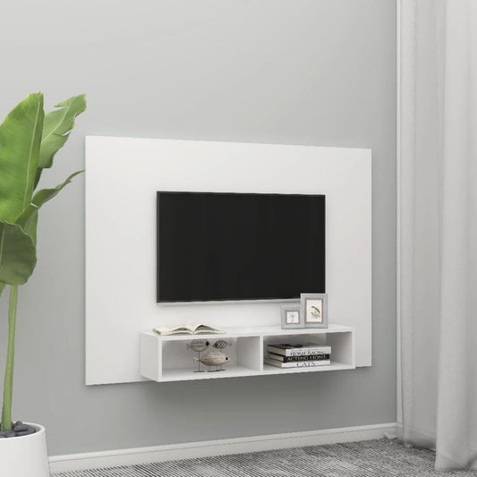 TV-taso seinälle valkoinen 135x23,5x90cm lastulevy - Sisustajankoti.fi