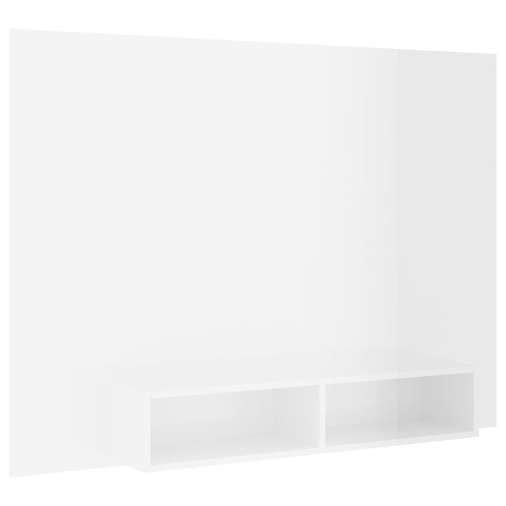 TV-taso seinälle korkeakiilto valkoinen 135x23,5x90cm lastulevy - Sisustajankoti.fi