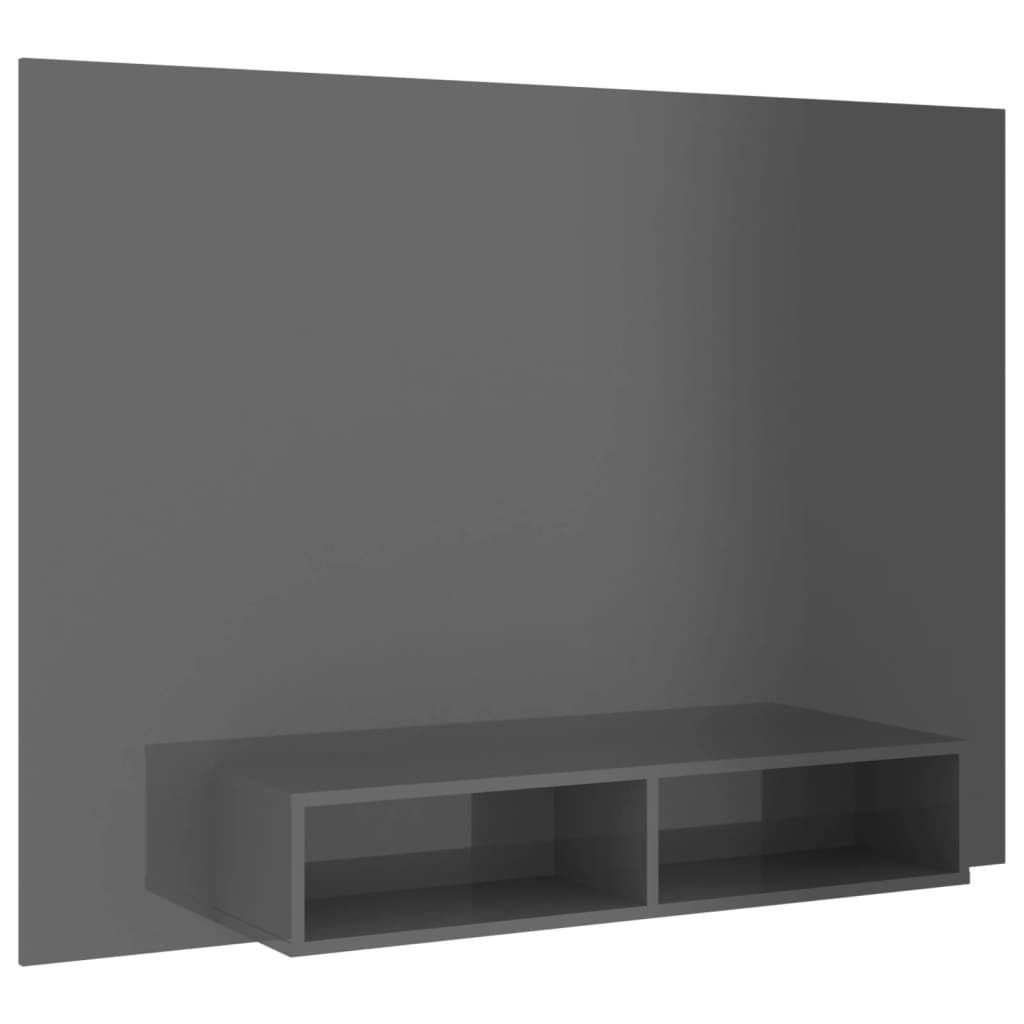 TV-taso seinälle korkeakiilto harmaa 135x23,5x90 cm lastulevy - Sisustajankoti.fi