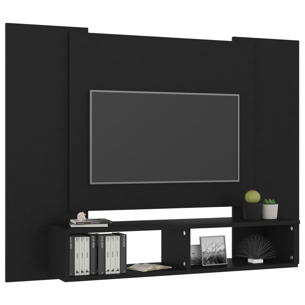 TV-taso seinälle musta 120x23,5x90 cm lastulevy - Sisustajankoti.fi