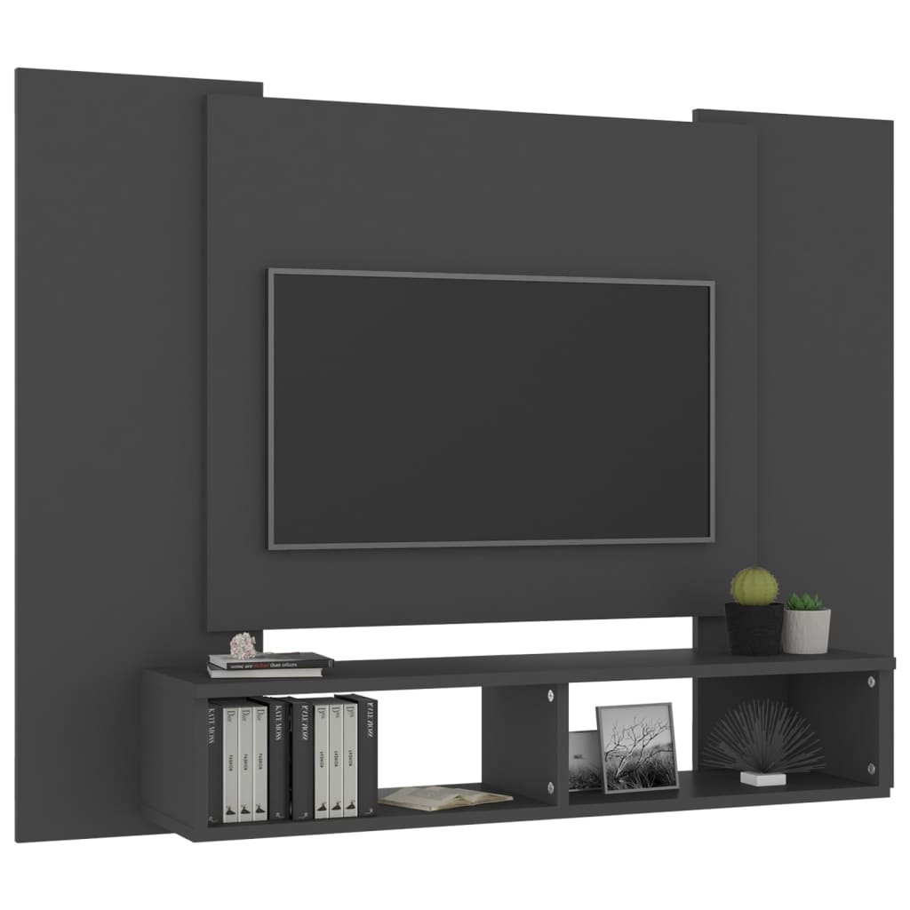 TV-taso seinälle harmaa 120x23,5x90 cm lastulevy - Sisustajankoti.fi