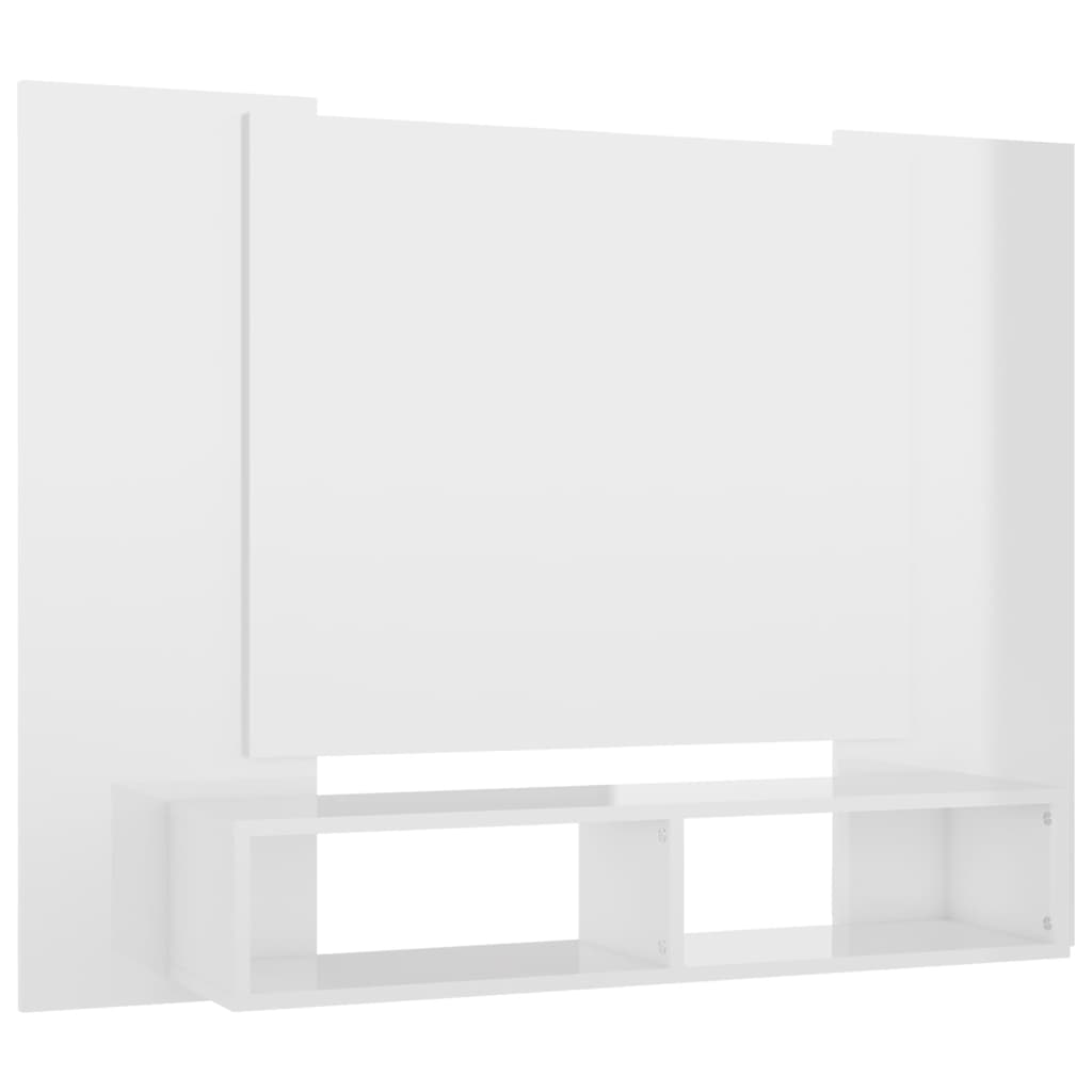 TV-taso seinälle korkeakiilto valkoinen 120x23,5x90cm lastulevy - Sisustajankoti.fi