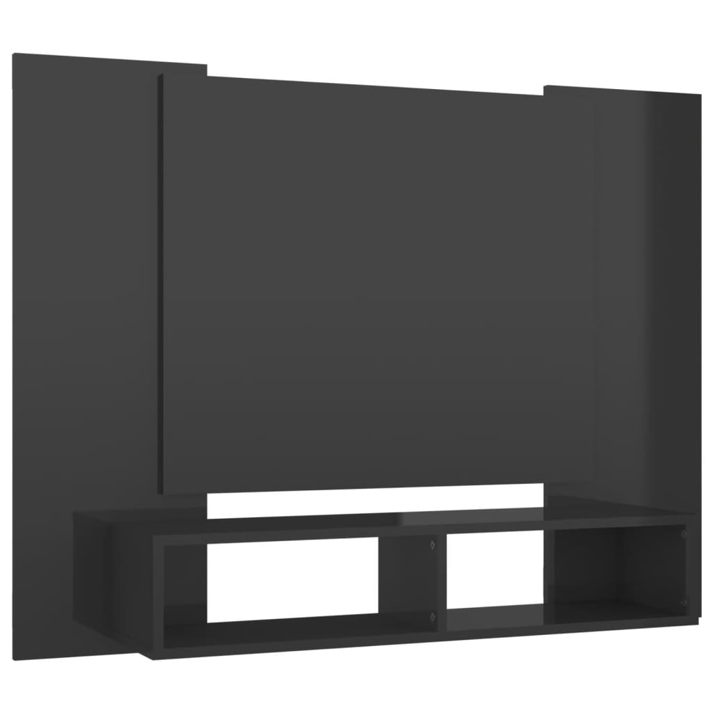 TV-taso seinälle korkeakiilto harmaa 120x23,5x90 cm lastulevy - Sisustajankoti.fi