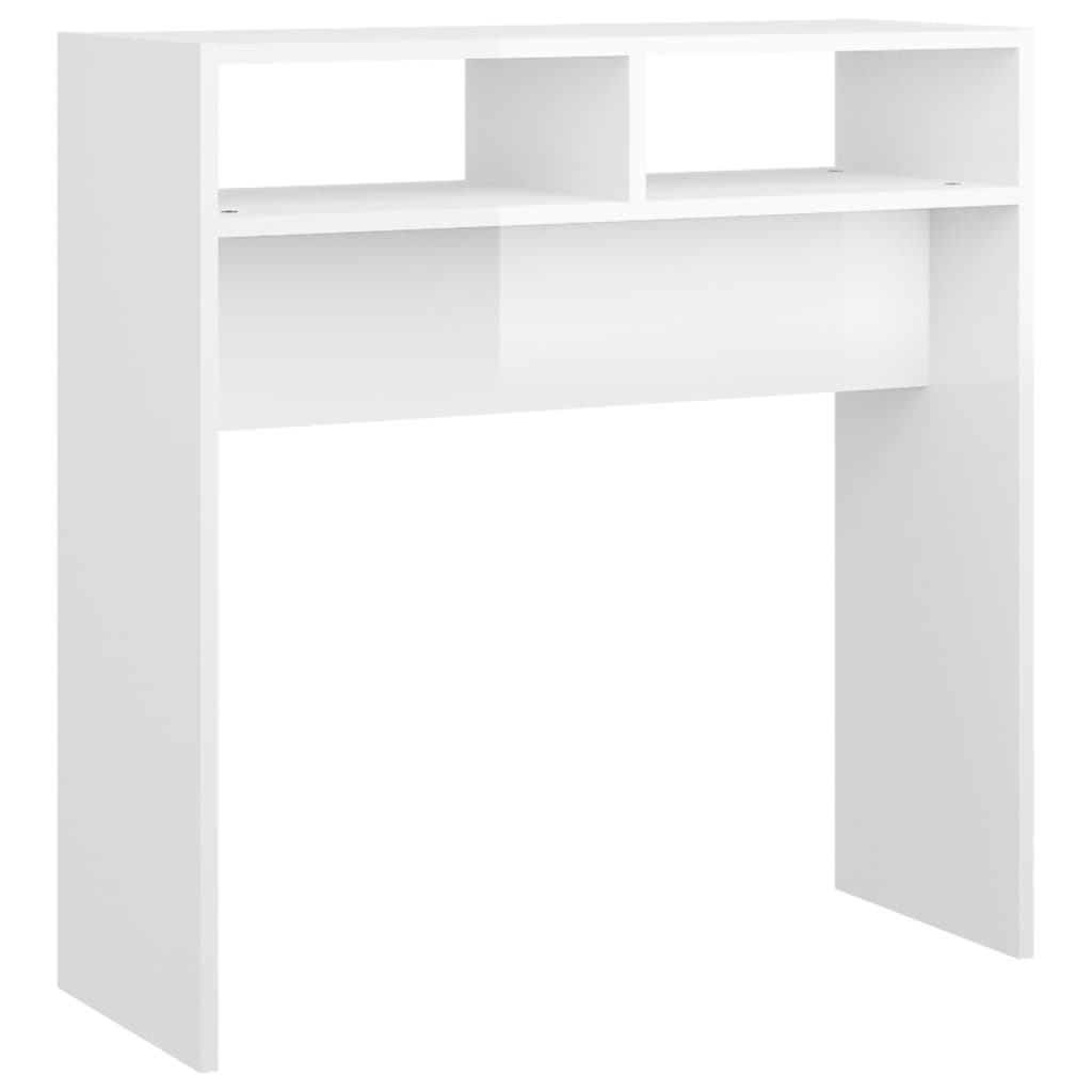 Konsolipöytä korkeakiilto valkoinen 78x30x80 cm lastulevy - Sisustajankoti.fi
