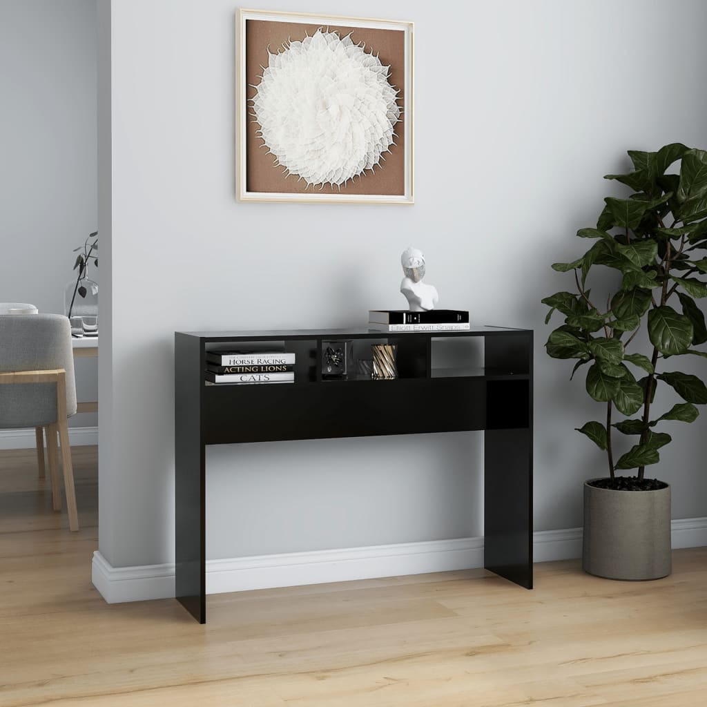 Konsolipöytä musta 105x30x80 cm lastulevy - Sisustajankoti.fi