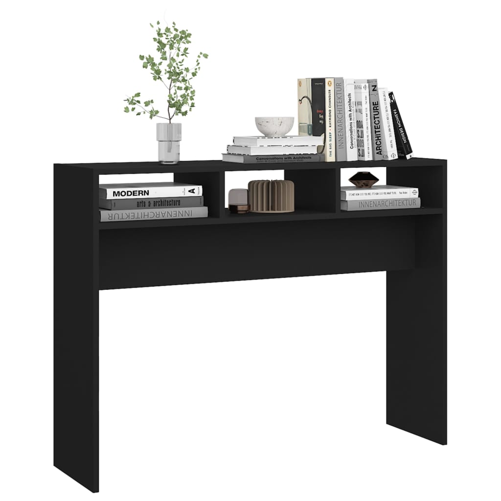 Konsolipöytä musta 105x30x80 cm lastulevy - Sisustajankoti.fi