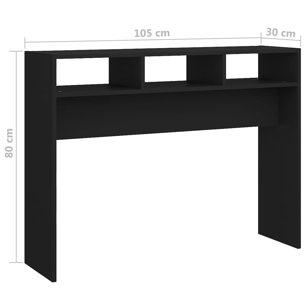 Konsolipöytä musta 105x30x80 cm lastulevy - Sisustajankoti.fi