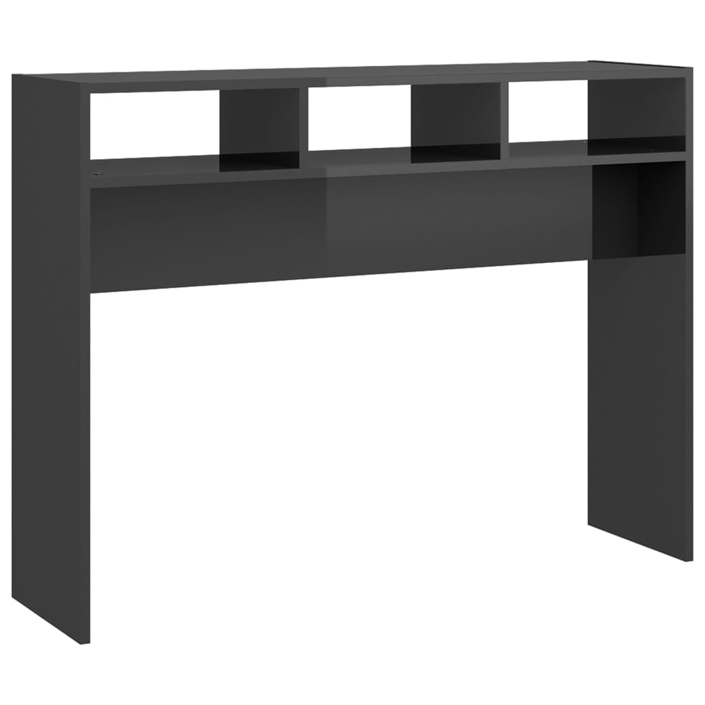 Konsolipöytä korkeakiilto harmaa 105x30x80 cm lastulevy - Sisustajankoti.fi