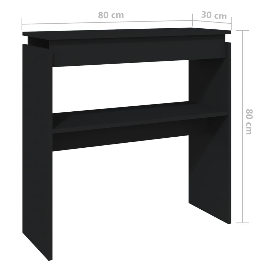 Konsolipöytä musta 80x30x80 cm lastulevy - Sisustajankoti.fi