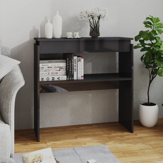 Konsolipöytä korkeakiilto harmaa 80x30x80 cm lastulevy - Sisustajankoti.fi