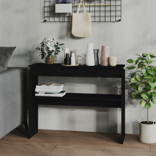 Konsolipöytä musta 102x30x80 cm lastulevy - Sisustajankoti.fi