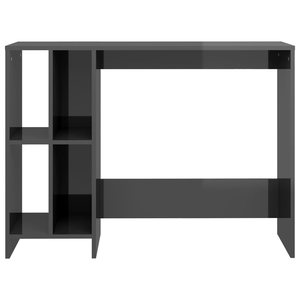 Työpöytä korkeakiilto harmaa 102,5x35x75 cm lastulevy - Sisustajankoti.fi