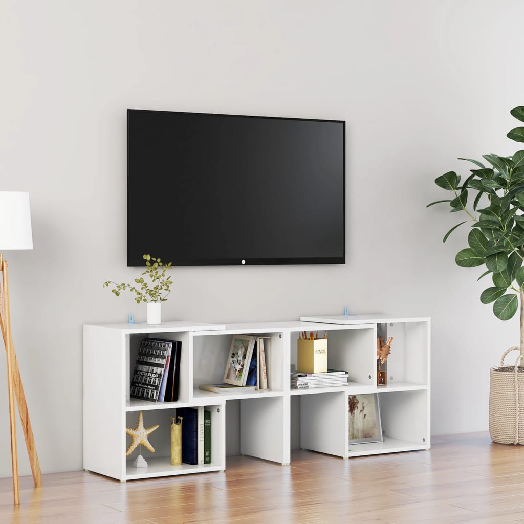 TV-taso korkeakiilto valkoinen 104x30x52 cm lastulevy - Sisustajankoti.fi