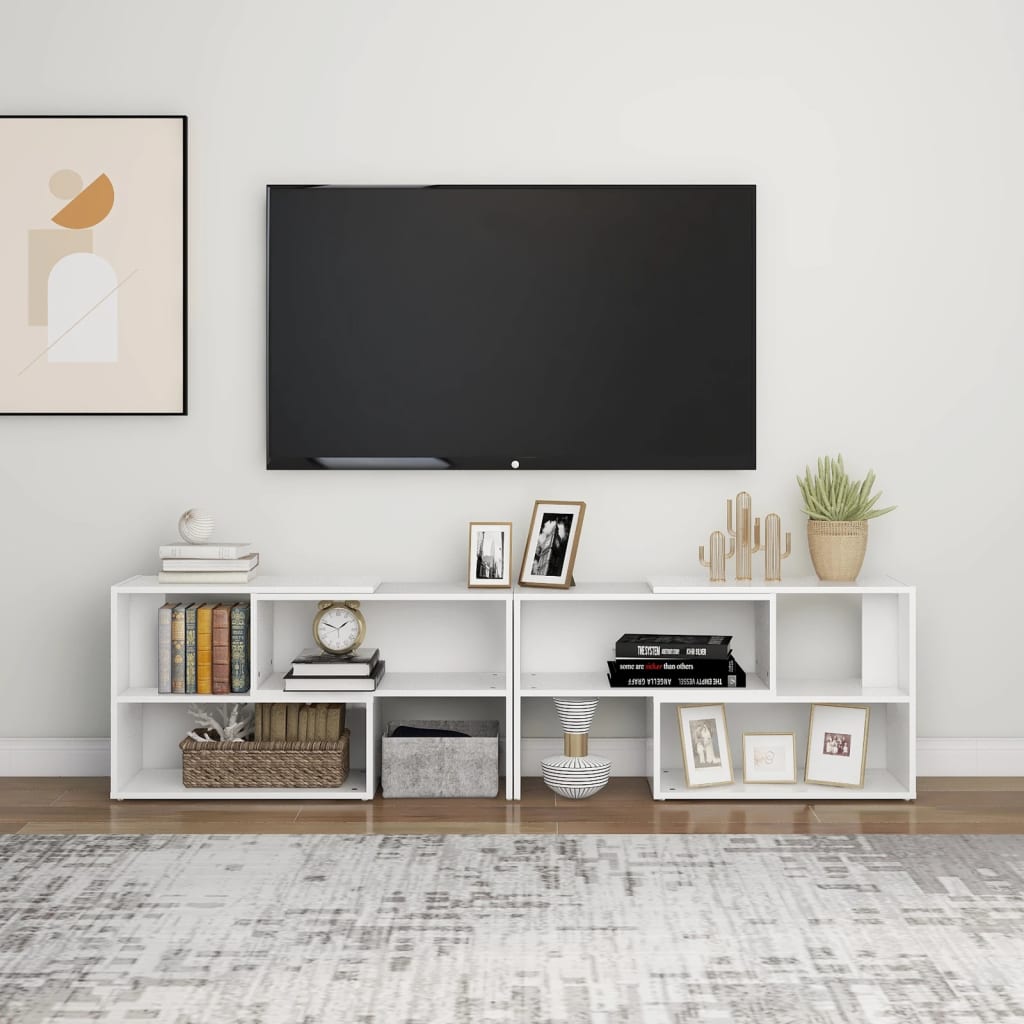 TV-taso valkoinen 149x30x52 cm lastulevy - Sisustajankoti.fi