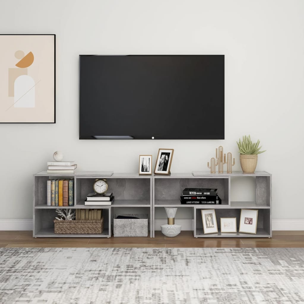 TV-taso betoninharmaa 149x30x52 cm lastulevy - Sisustajankoti.fi