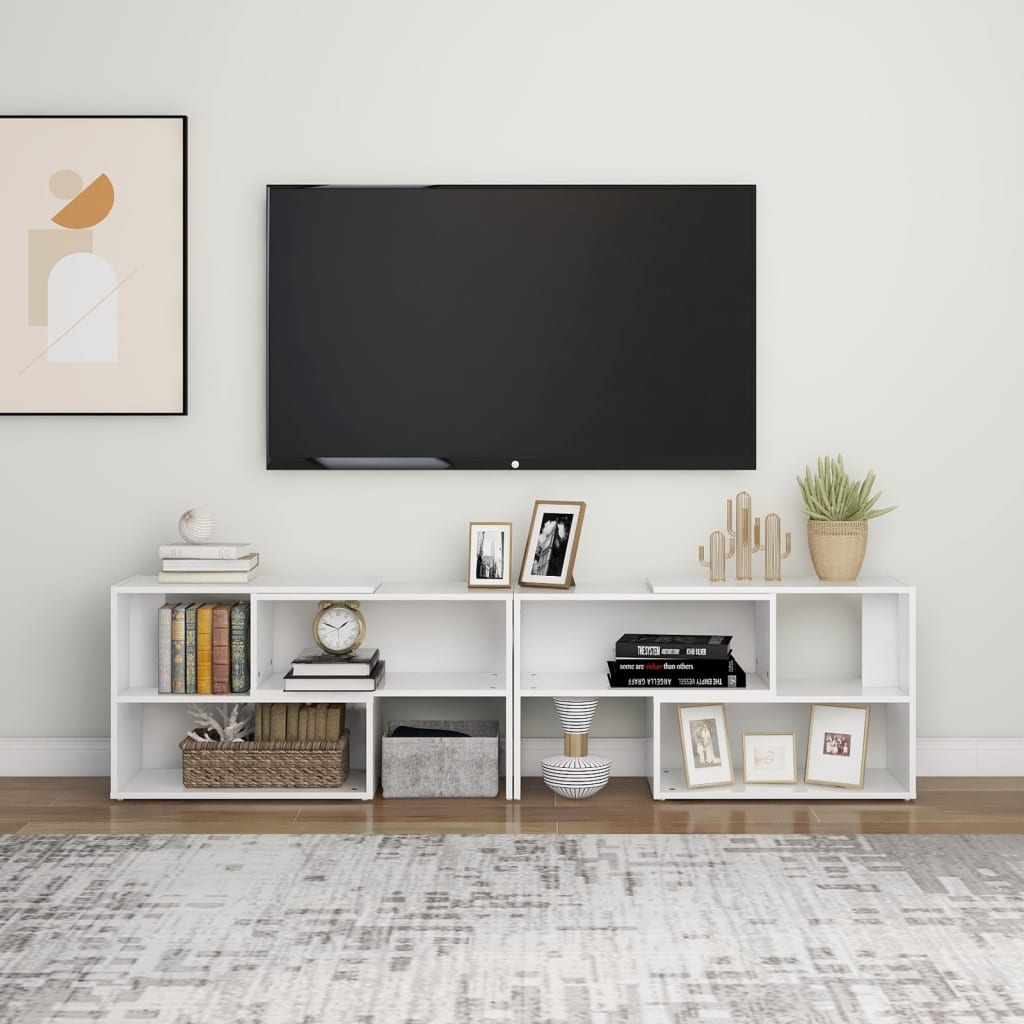 TV-taso korkeakiilto valkoinen 149x30x52 cm lastulevy - Sisustajankoti.fi