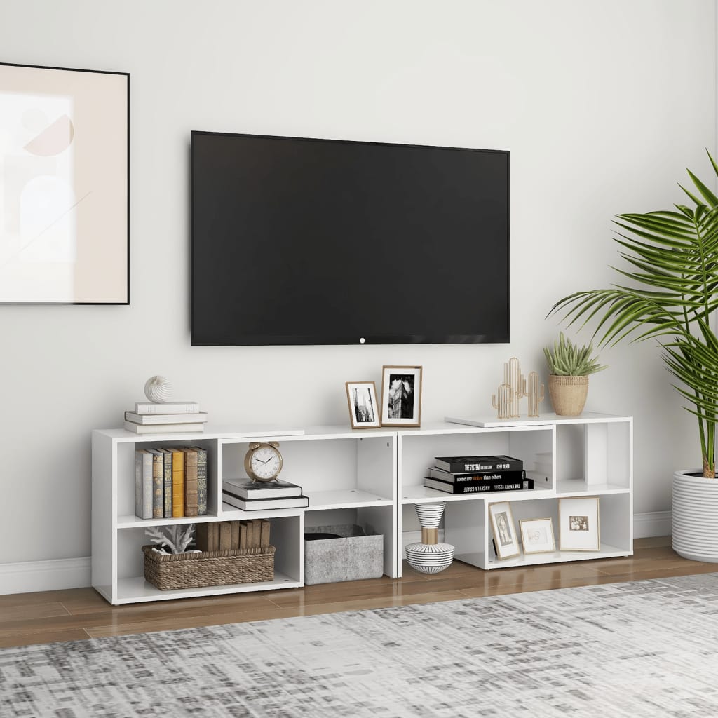 TV-taso korkeakiilto valkoinen 149x30x52 cm lastulevy - Sisustajankoti.fi