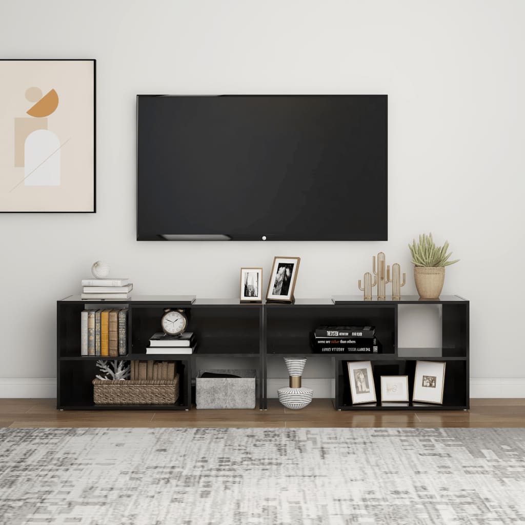 TV-taso korkeakiilto musta 149x30x52 cm lastulevy - Sisustajankoti.fi