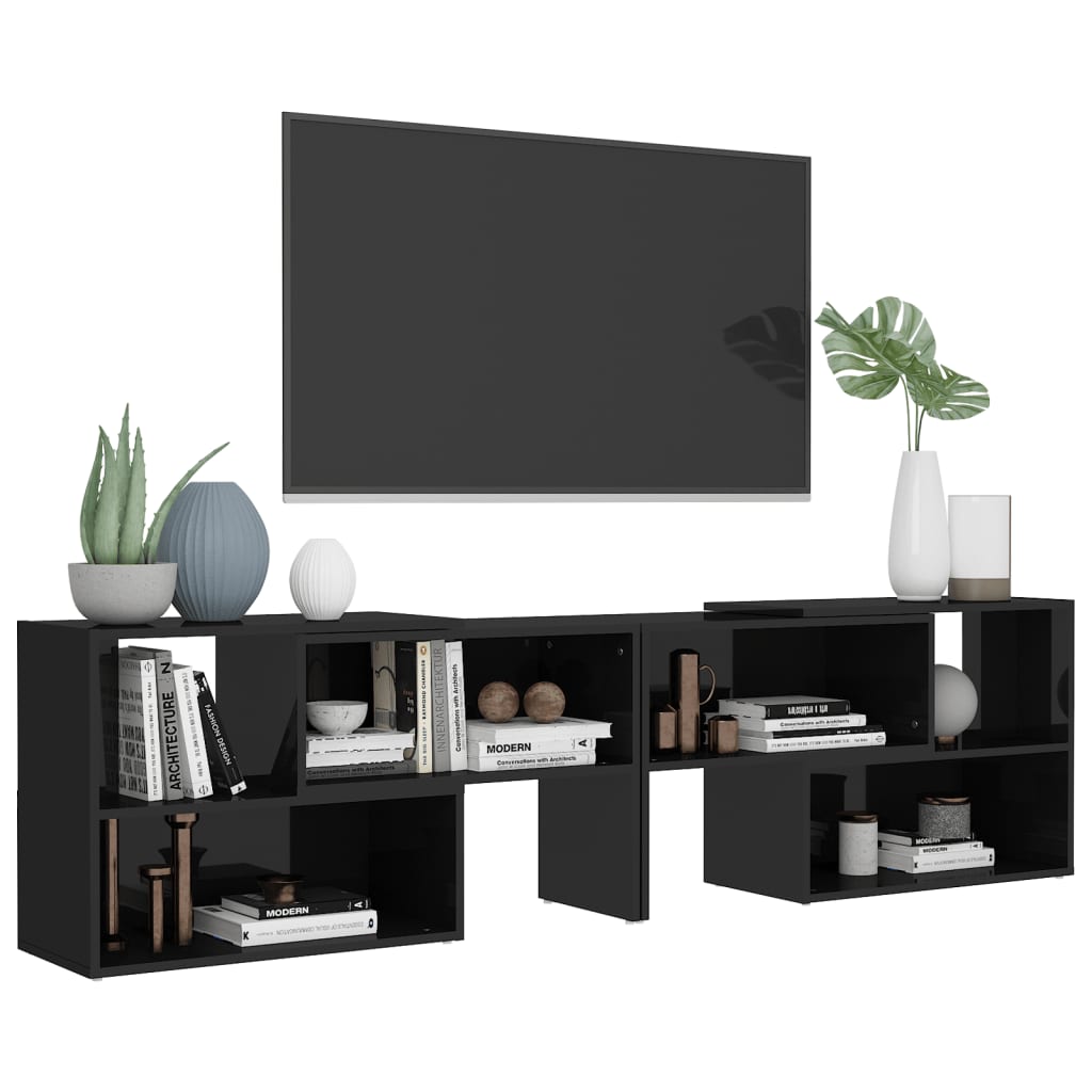 TV-taso korkeakiilto musta 149x30x52 cm lastulevy - Sisustajankoti.fi
