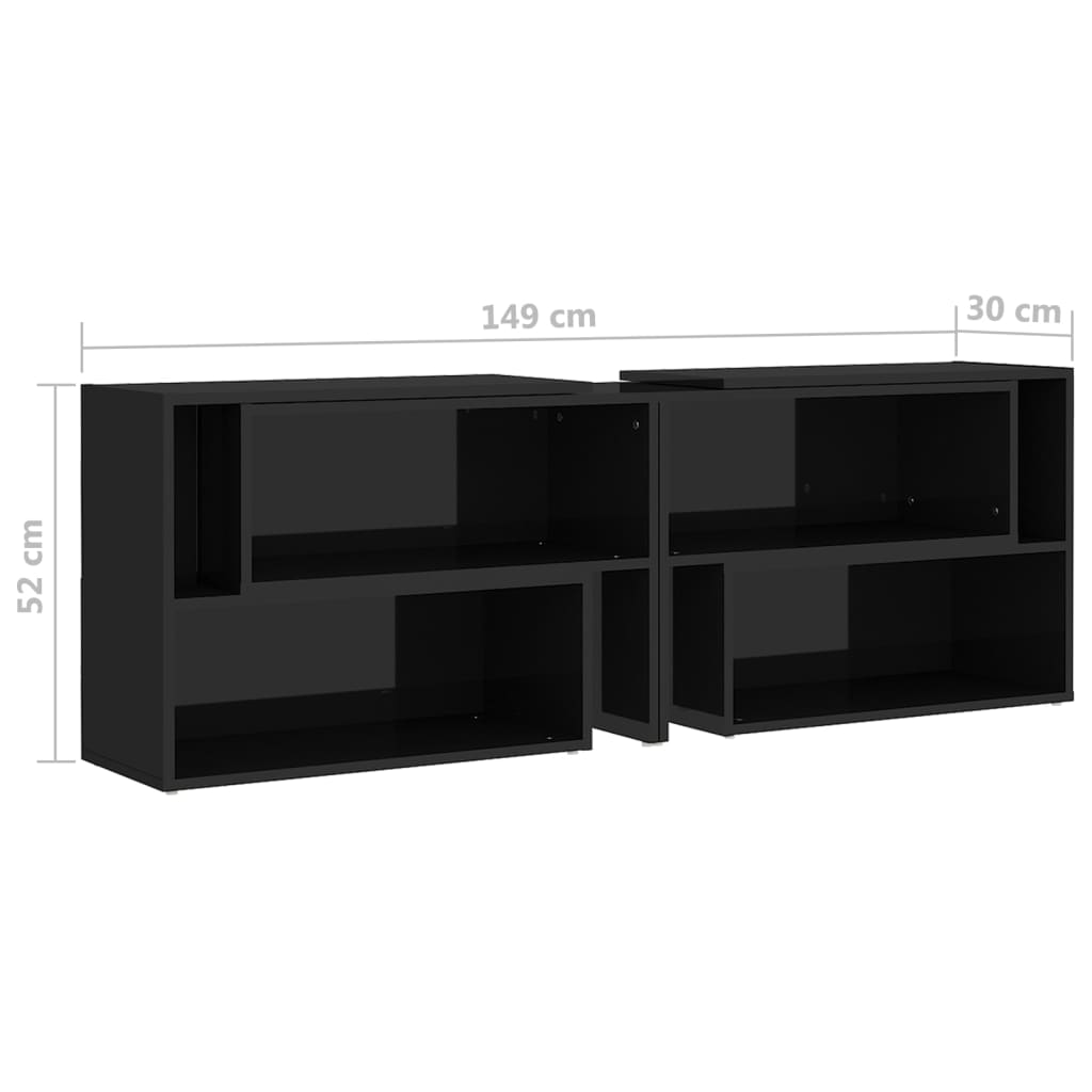 TV-taso korkeakiilto musta 149x30x52 cm lastulevy - Sisustajankoti.fi